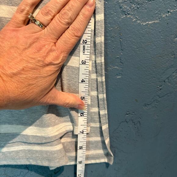 Fairy Sleeveless Knit Top Small Bling Gray White Stripes Casual Comfy Layering - Picture 3 of 8